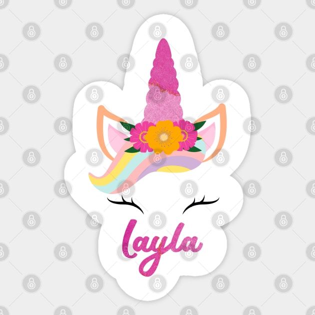 Name layla unicone awesome gift Sticker by Gaming champion